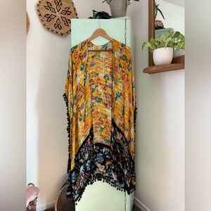Ruggine Pom Pom and Split Angel Sleeves Kimono